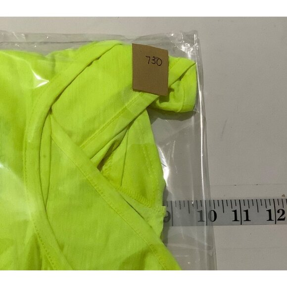 Eddie Bauer V-Neck Back Athletic Active Top Shirt Neon Yellow Women Size Small - Picture 11 of 11